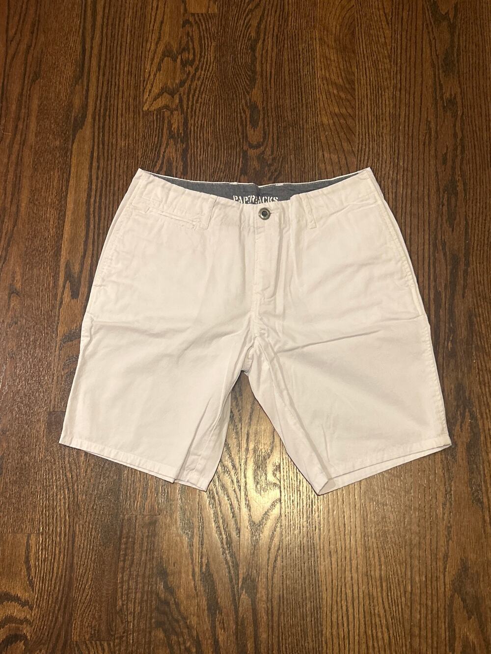 Original Paperback OPB Mens Shorts Size 30 White Textured Micro Corduroy